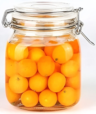 manekk world Glass Cookie Jar  - 750 ml(Pack of 3, Clear)