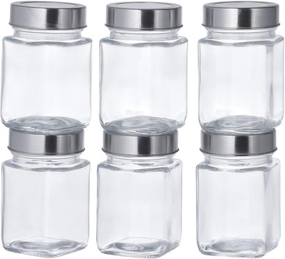 Glassbunny Glass Grocery Container  - 300 ml(Pack of 6, Clear)