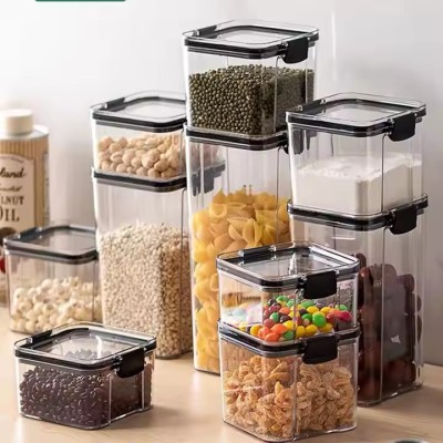 Provo Plastic Grocery Container  - 700 ml(Pack of 4, Black)