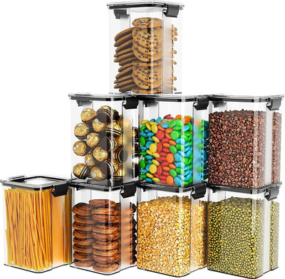 LYSIREN Plastic Grocery Container  - 1100 ml(Pack of 4, White)