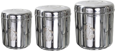 Milimercury Steel Grocery Container  - 800 ml, 1150 ml, 1500 ml(Pack of 3, Silver)