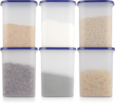 Flipkart SmartBuy Plastic Grocery Container  - 2400 ml(Pack of 6, Blue)