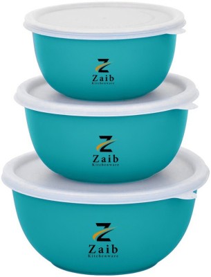 Zaib Steel, Polypropylene Fridge Container  - 1250 ml, 750 ml, 500 ml(Pack of 3, Green)