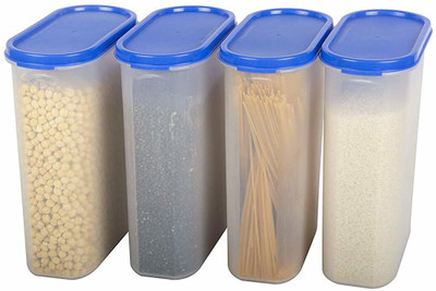 Cutting EDGE Plastic Grocery Container  - 2400 ml(Pack of 4, Blue)