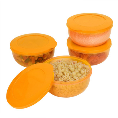 Cutting EDGE Plastic Grocery Container  - 400(Pack of 4, Orange)