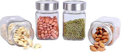 Kalsigate Glass Grocery Container  - 299 ml(Pack of 4, Clear)