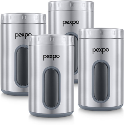 pexpo Steel Grocery Container  - 2000 ml(Pack of 4, Silver)