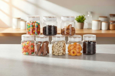 Swanoll Plastic Grocery Container  - 500 ml(Pack of 8, Orange)