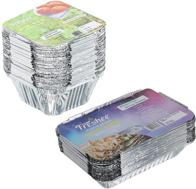 Freshee Aluminium Utility Container  - 870 ml(Pack of 50, Silver)