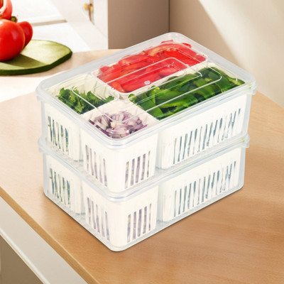 KUBER INDUSTRIES Plastic Fridge Container  - 3 L(Pack of 2, Clear)
