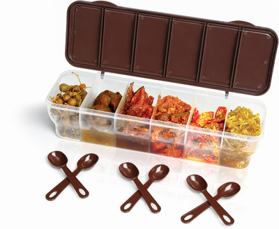 DIHOK Plastic Pickle Jar  - 1800 ml(Brown)