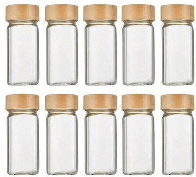 MT BROTHERS Glass Grocery Container  - 120 ml(Pack of 10, Clear)