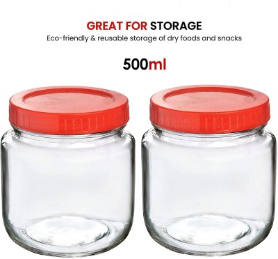 Coozico Glass Grocery Container  - 250 ml(Pack of 2, Clear)