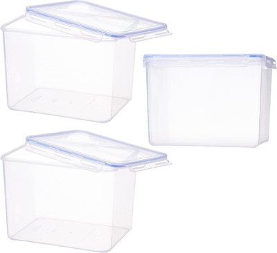 Nabhya Plastic Grocery Container  - 10800 ml(Pack of 3, White)