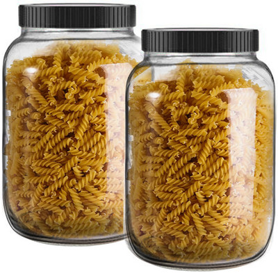 vency shoppy Glass Grocery Container  - 2000 ml(Pack of 2, Clear)