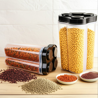 Luvae Plastic Grocery Container  - 2500 ml(Black)