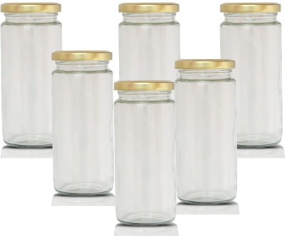 Pure Source India Glass Pickle Jar  - 250 ml(Pack of 6, Clear)