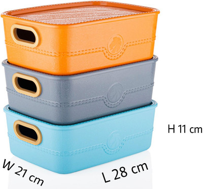 Suprita Plastic Utility Container  - 5000 ml(Pack of 3, Multicolor)
