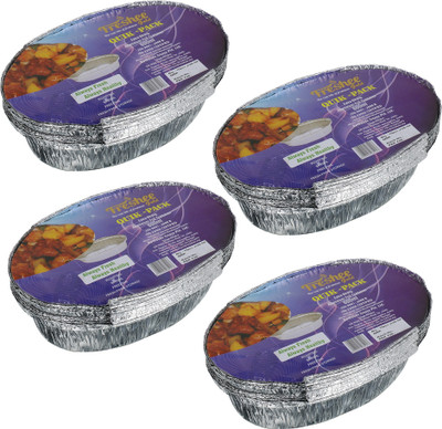 Freshee Aluminium Utility Container  - 600 ml(Pack of 4, Silver)