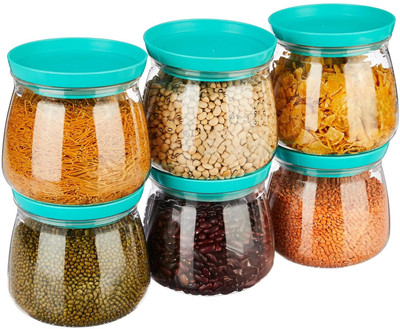 NILHARI Plastic Grocery Container  - 900 ml(Pack of 6, Blue)