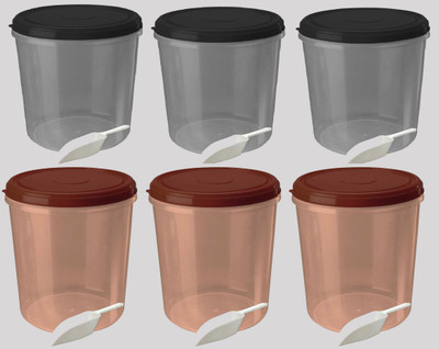 AK HUB Plastic Grocery Container  - 10000 ml(Pack of 6, Multicolor)
