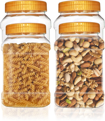 Pure Source India Plastic Utility Container  - 1000 ml(Pack of 4, Gold)