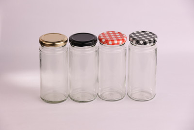 THE COLOR HOUSE Glass Utility Container  - 200 ml(Pack of 4, Clear)