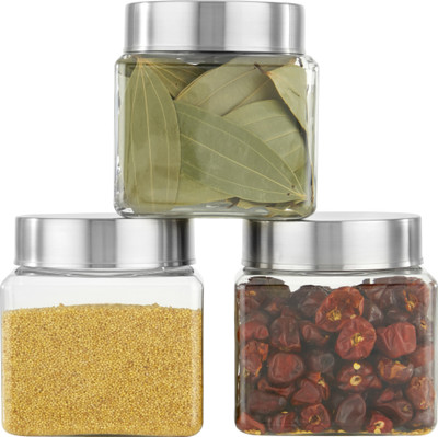 KOLORR Plastic Grocery Container  - 1200 ml(Pack of 3, Clear)