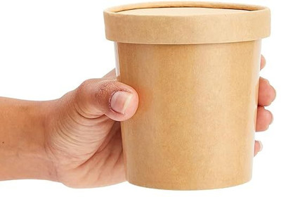 SANWALSA Paper Utility Container  - 750 ml(Pack of 10, Brown)