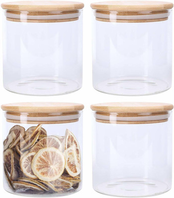 NAVPATH Glass Utility Container  - 500 ml(Pack of 4, Clear)