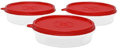 Cutting EDGE Polypropylene Fridge Container  - 190 ml(Pack of 3, Clear, Red)