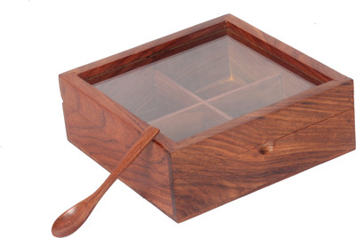 Creation India Craft Wooden Utility Container  - 50 ml(Brown)