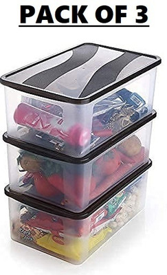KDZONE Plastic Fridge Container  - 2000 ml(Pack of 3, Multicolor)