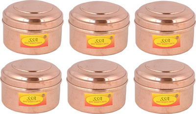 Shivshakti Arts Copper Utility Container  - 250 ml(Pack of 6, Brown)