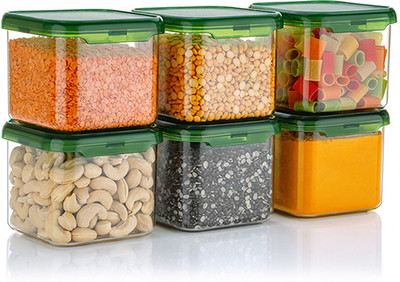 XENUS Plastic Grocery Container  - 500 ml(Pack of 6, Green)