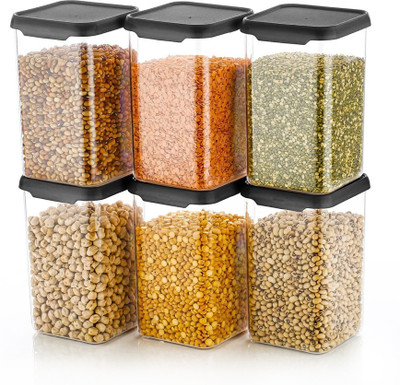Sanwariya Unikart Plastic Grocery Container  - 1100 ml(Pack of 6, Transparent)