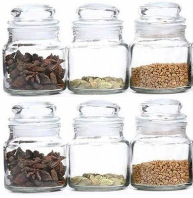 VINAR Glass Fridge Container  - 600 ml(Pack of 6, Clear)