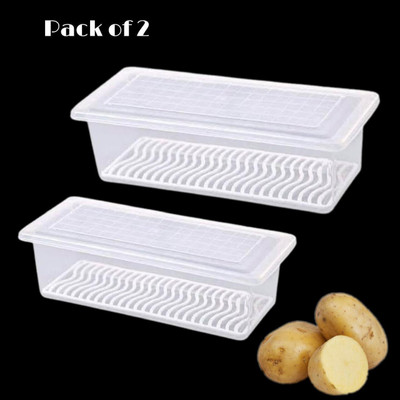 Ecodex Plastic Fridge Container  - 1500 ml(Pack of 2, White)