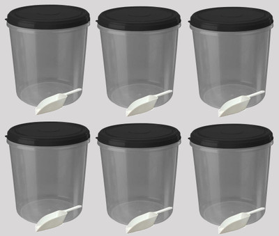 AK HUB Plastic Grocery Container  - 15000 ml(Pack of 6, Black)