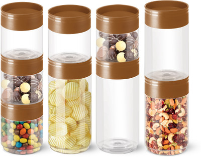 MILTON Plastic Utility Container  - 360 ml, 680 ml, 890 ml(Pack of 9, Brown)