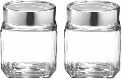 NAVPATH Glass Grocery Container  - 500 ml(Pack of 2, Clear)
