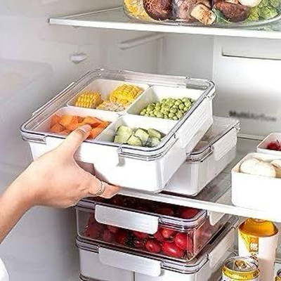 TEKREVA Plastic Fridge Container  - 100 ml(White)