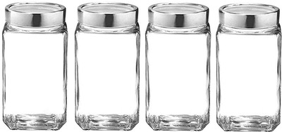 JIGSHTIAL Glass Utility Container  - 1000(Pack of 4, Silver)