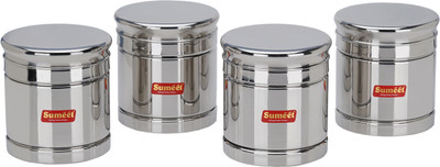 Sumeet Steel Utility Container  - 850 ml(Pack of 4, Silver)