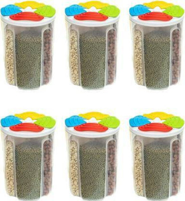 KHISKOLI Plastic Grocery Container  - 2500 ml(Pack of 6, Multicolor)