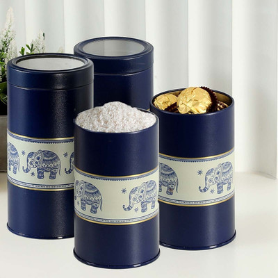 JARSOME Steel Grocery Container  - 4500 ml(Pack of 4, Blue)