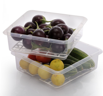 VR Plastic Fridge Container  - 2500 ml(Pack of 2, Clear)