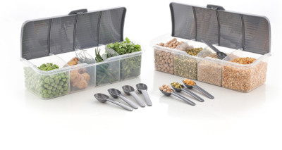 Metrolife Plastic Grocery Container  - 1750 ml(Pack of 2, Grey)