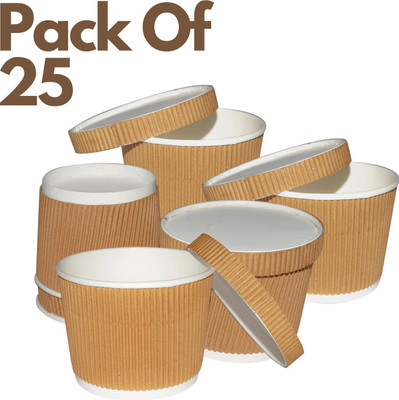 Chikhil Paper Bread Container  - 500 ml(Pack of 25, Brown)