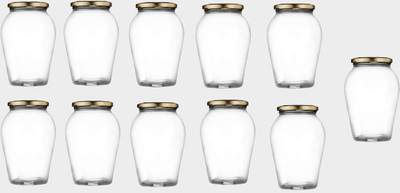 AFAST Glass Grocery Container  - 1000 ml(Pack of 11, Clear)